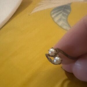 Classic Pearl Double-Accent Ring in Sterling Silver